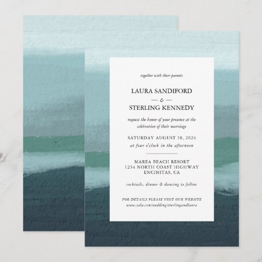 Abstracte kunst aan de kust kaart (Voorkant / Achterkant)