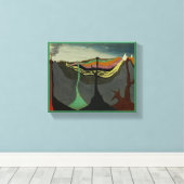 Abstracte kunst aarde vulkaan canvas afdruk (Insitu (Houten vloer))