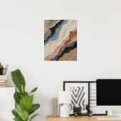 Abstracte kunst 'Aarde & Water Harmonie' Poster (Thuiskantoor)