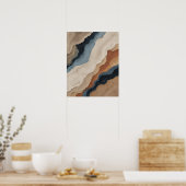 Abstracte kunst 'Aarde & Water Harmonie' Poster (Keuken)
