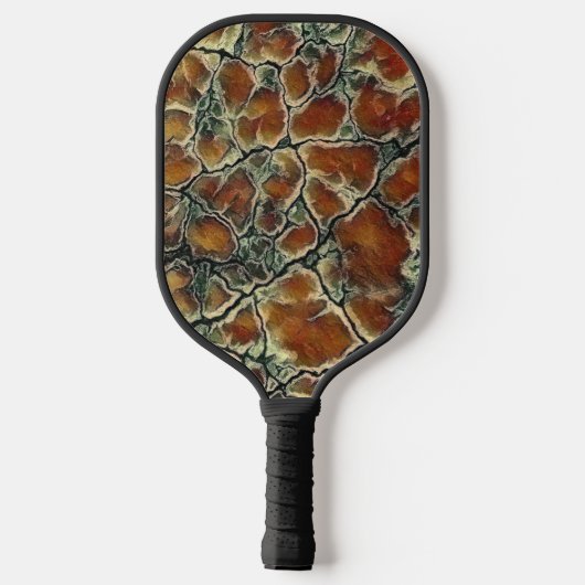 Abstracte kunst aardetinten patroon pickleball paddle (Achterkant)