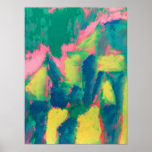 Abstracte kunst Abstra: groen en roze Abstract sch Poster (Voorkant)