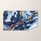 Abstracte kunst Abstra met gouden en blauwe acrylv Bad Handdoek (Handdoek)