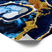 Abstracte kunst Abstra met gouden en blauwe acrylv Poster (Hoek)