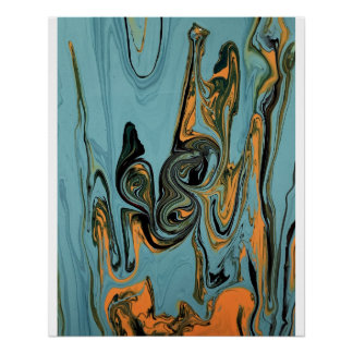 Abstracte kunst, abstracte penseelstreek perfect poster