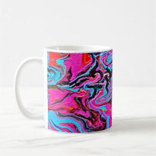 Abstracte kunst, achtergrond, handschilderingen, v koffiemok