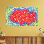 Abstracte kunst afbeelding blauw gemengde kleuren canvas afdruk (Insitu (Woonkamer))