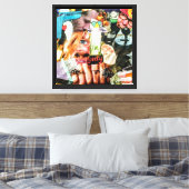 Abstracte kunst afbeelding opgerekt canvas print (Insitu (Slaapkamer))
