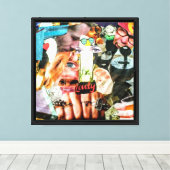 Abstracte kunst afbeelding opgerekt canvas print (Insitu (Houten vloer))