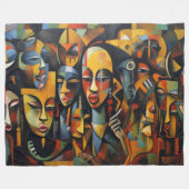 Abstracte kunst, afrikaanse kunst fleece deken (Voorkant (Horizontaal))