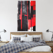 Abstracte kunst - Agressief 002 Canvas Afdruk (Insitu (Slaapkamer))