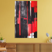 Abstracte kunst - Agressief 002 Canvas Afdruk (Insitu (Woonkamer))