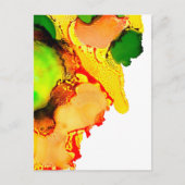 Abstracte kunst alcohol inkt geel groen briefkaart (Voorkant)