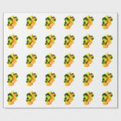 Abstracte kunst alcoholinkt geel groen cadeaupapier (Vlak)