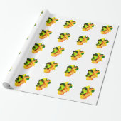 Abstracte kunst alcoholinkt geel groen cadeaupapier (Uitgerold)