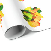 Abstracte kunst alcoholinkt geel groen cadeaupapier (Rol Hoek)