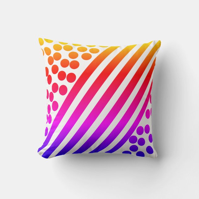 Abstracte Kunst Ballen Lijnen Patroon Kussen (Voorkant)