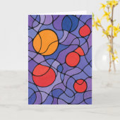 Abstracte kunst begroeting kaart (Gele Bloem)