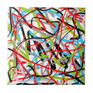 Abstracte kunst Bezige kleuren Tegeltje