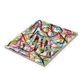 Abstracte kunst Bezige kleuren Tegeltje (Zijkant)