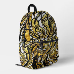 Abstracte Kunst Bijenkorf Zeshoek Gouden Raster Ru Bedrukte Rugzak