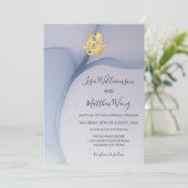 Abstracte Kunst Blauw Chinees Huwelijk Kaart (Staand voorkant)