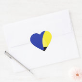 Abstracte Kunst Blauw Geel Hart Sticker (Envelop)