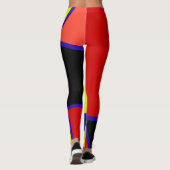 Abstracte Kunst Blauw Geel Rood Minimalisme Leggings (Achterkant)