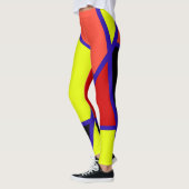 Abstracte Kunst Blauw Geel Rood Minimalisme Leggings (Links)