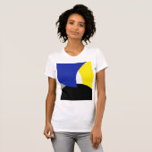 Abstracte kunst blauw geel t-shirt (Voorkant volledig)