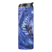 Abstracte Kunst Blauw Thermosbeker (Gedraaid links)