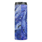 Abstracte Kunst Blauw Thermosbeker (Achterkant)