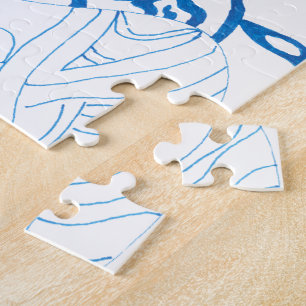 abstracte kunst "Blauwe schets" Legpuzzel