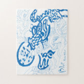 abstracte kunst "Blauwe schets" Legpuzzel (Verticaal)