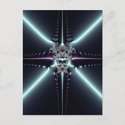 Abstracte Kunst Blauwe Ster Briefkaart (Voorkant)