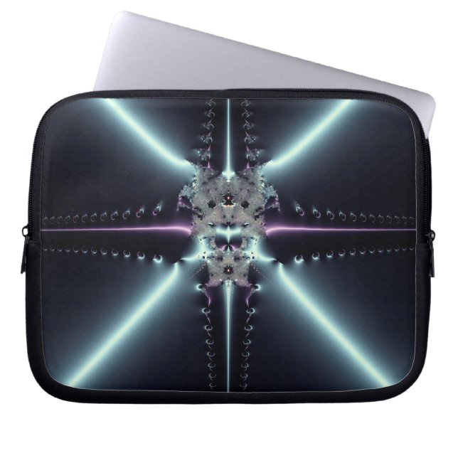 Abstracte Kunst Blauwe Ster Laptop Sleeve (Voorkant)