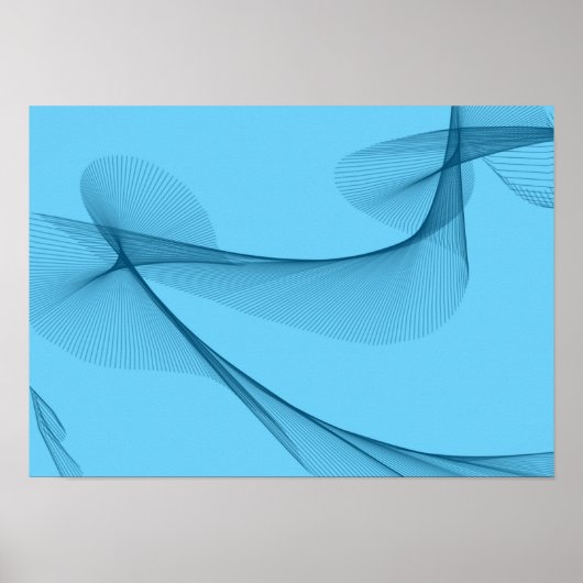 Abstracte Kunst - Blauwe Tinten Poster (Voorkant)