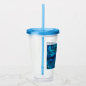 Abstracte Kunst Blauwe Tumbler Acryl Drinkbeker (Rechts)