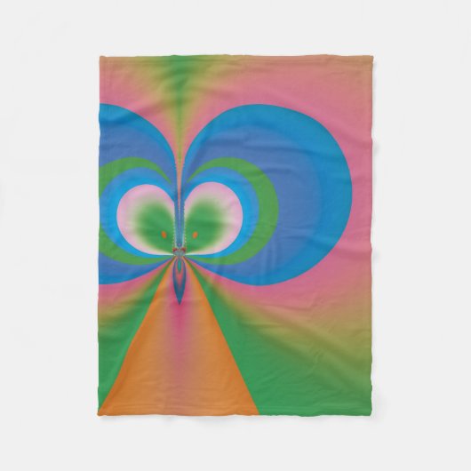 Abstracte Kunst Blauwe Vlinder Fleece Deken (Voorkant)