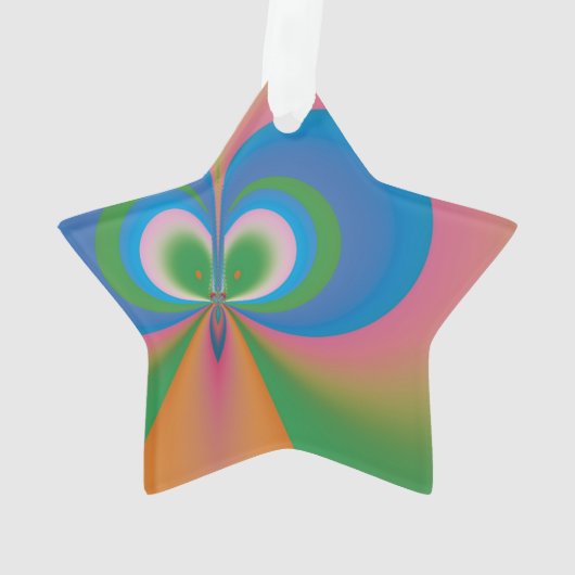 Abstracte Kunst Blauwe Vlinder Ornament (achterkant)