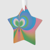 Abstracte Kunst Blauwe Vlinder Ornament (voorkant)
