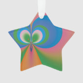 Abstracte Kunst Blauwe Vlinder Ornament (voorkant)
