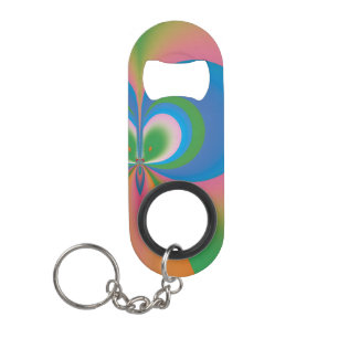 Abstracte Kunst Blauwe Vlinder Sleutelhanger Flessenopener