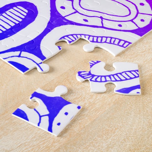 Abstracte Kunst Blob Kleur Vorm Gehard Legpuzzel (Zijkant)