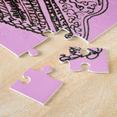 Abstracte Kunst Bloemen Paarse Sinaasappels Pen en Legpuzzel (Zijkant)