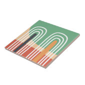 Abstracte kunst boho regenboog set tegeltje (Zijkant)