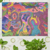 abstracte kunst boven de Storm Theedoek (Gevouwen)