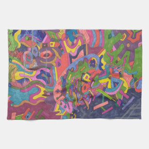 abstracte kunst boven de Storm Theedoek
