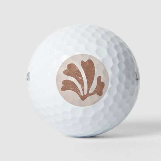 Abstracte Kunst Bruine Algen, Kelp Golfballen (Voorkant)
