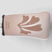 Abstracte Kunst Bruine Algen, Kelp Golfheadcover (Voorkant)
